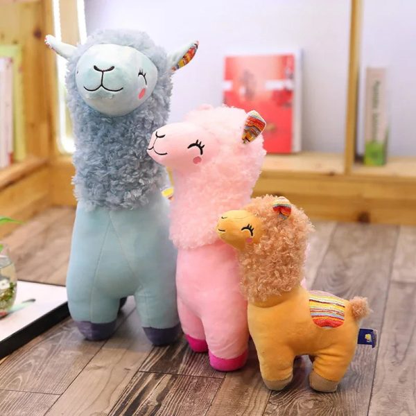 Smile Alpaca Plush Toy 25cm Soft Stuffed Llama for Kids and Home Decor