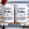 Smile And Laugh Brother Quote With Linked Hands Design - Personalized Custom Coffee Mug - FAM288_MG