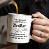 Smile And Laugh Brother Quote With Linked Hands Design - Personalized Custom Coffee Mug - FAM288_MG
