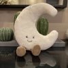 Smiling Sun and Moon Plush Pillow