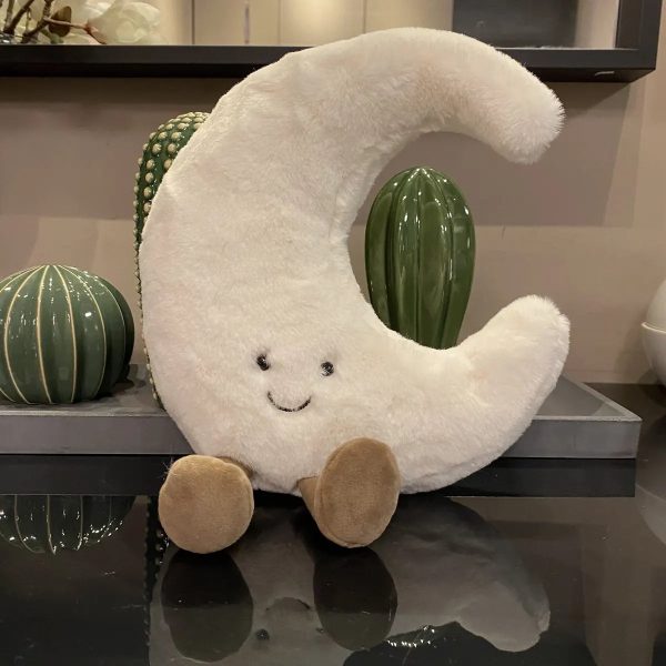 Smiling Sun and Moon Plush Pillow