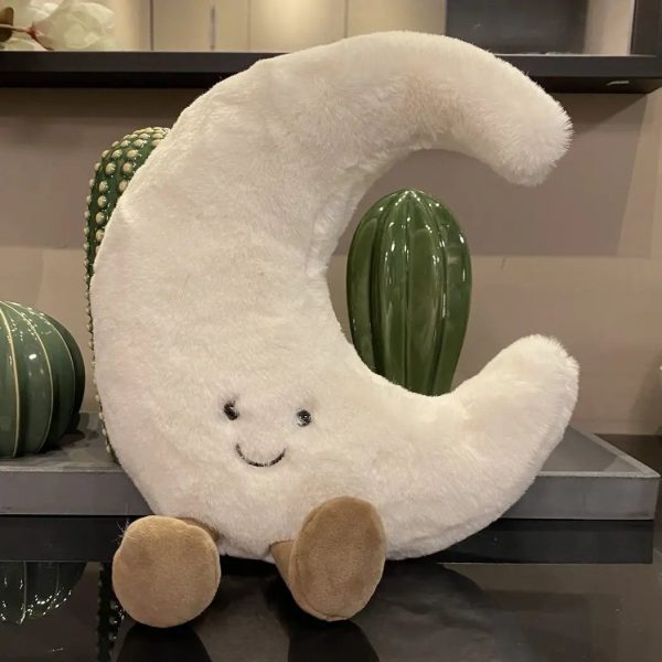 Smiling Sun and Moon Plush Pillow