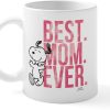 Snoopy Best Mom Ever Ceramic Coffee Mug, Cute Gift for Mom, Mothers Day Birthday Christmas Gift for Mother from Daughter Son Kids