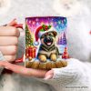 Snowy German Shepherd Puppy Personalized Mug, Heartwarming Christmas Gift with Custom Name