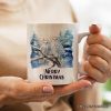 Snowy Owl Personalized Mug, Grand Arctic Majesty Christmas Gift With Custom Name and Date