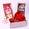 Soap Rose Bouquet with Teddy Bear Gift Box
