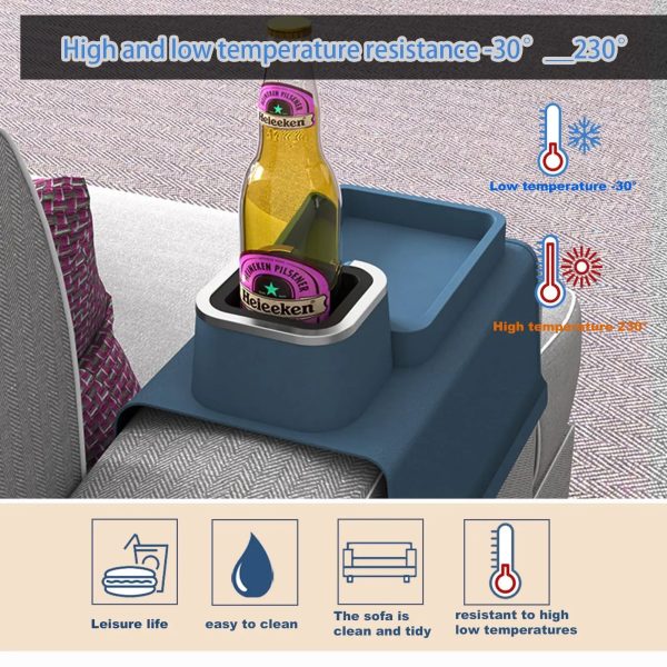 Sofa Armrest Tray With Cup Holder Spill-Proof Sofa Coaster