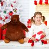 Soft Brown Teddy Bear Plush Pillow 40cm