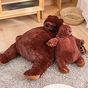 Soft Brown Teddy Bear Plush Pillow 40cm