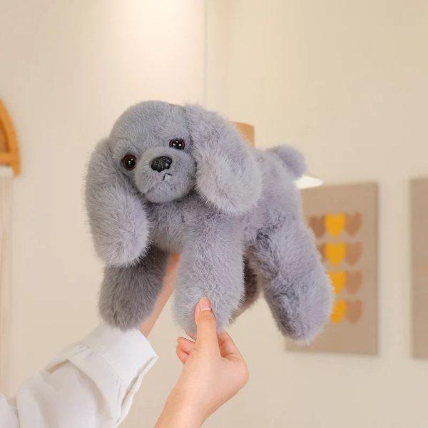 Soft & Cuddly 30CM Prone Simulation Dog Plush Toy for Warm Companionship