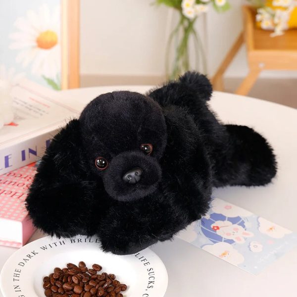 Soft & Cuddly 30CM Prone Simulation Dog Plush Toy for Warm Companionship