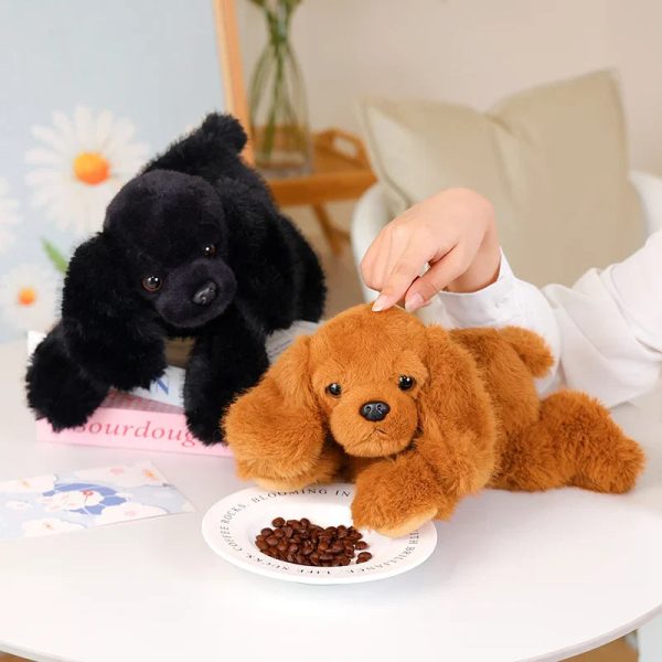 Soft & Cuddly 30CM Prone Simulation Dog Plush Toy for Warm Companionship