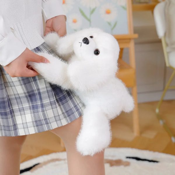 Soft & Cuddly 30CM Prone Simulation Dog Plush Toy for Warm Companionship