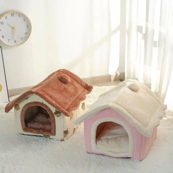 Soft Dog Bed Enclosed Winter House