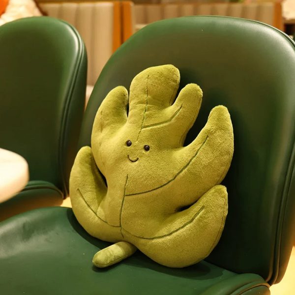 Soft Leaf Plush Pillow Decorative Cushion