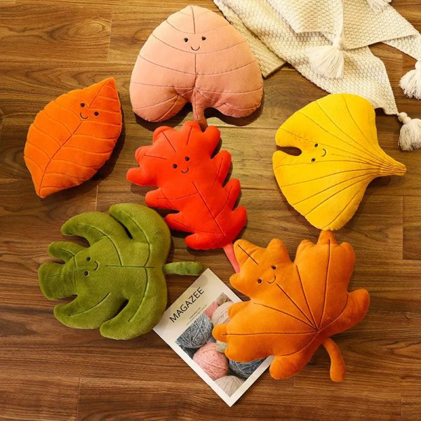 Soft Leaf Plush Pillow Decorative Cushion