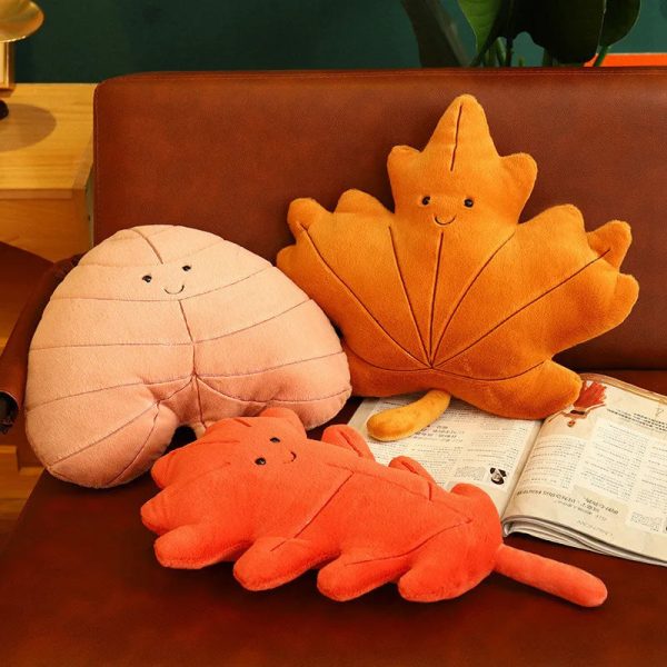 Soft Leaf Plush Pillow Decorative Cushion