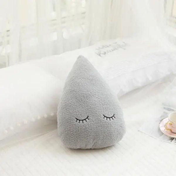 Soft Plush Cloud & Star Raindrop Pillow - Cozy Kids' Room Decor