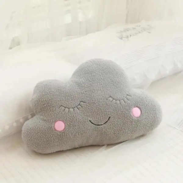 Soft Plush Cloud & Star Raindrop Pillow - Cozy Kids' Room Decor