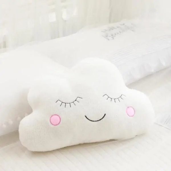 Soft Plush Cloud & Star Raindrop Pillow - Cozy Kids' Room Decor