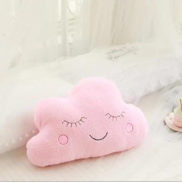 Soft Plush Cloud & Star Raindrop Pillow - Cozy Kids' Room Decor