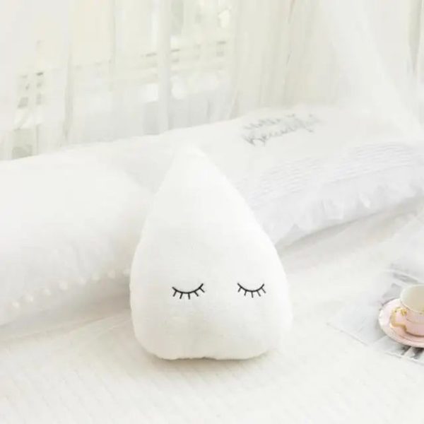 Soft Plush Cloud & Star Raindrop Pillow - Cozy Kids' Room Decor