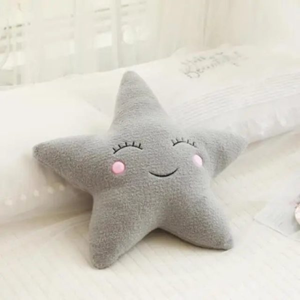Soft Plush Cloud & Star Raindrop Pillow - Cozy Kids' Room Decor
