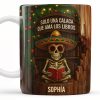 Solo Una Calaca Que Ama Los Libros With Books And Sombrero - Personalized Custom Coffee Mug - BLV010_MG