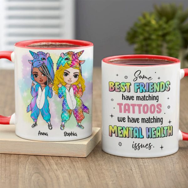 Some Best Friends Have Matching Tattoos Personalized Unicorn Friends Mug, Gift For Friends