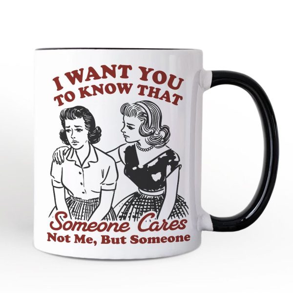 Someone Cares Retro Sarcastic Personalized Mug, Funny Vintage Quote Gift with Custom Name