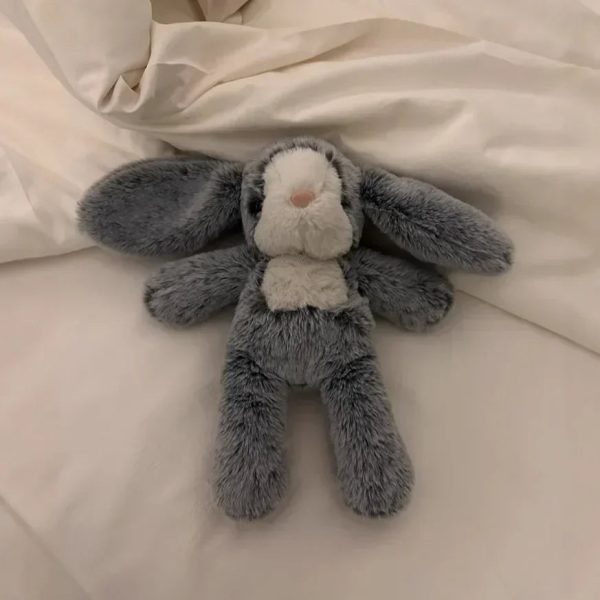 Soot Bonnie Rabbit Plush Doll - Soothing Companion with Red Ribbon