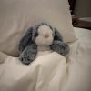 Soot Bonnie Rabbit Plush Doll - Soothing Companion with Red Ribbon