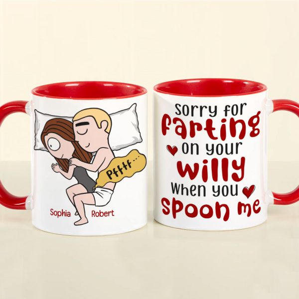 Sorry For Farting When You Spoon Me - Personalized Coffee Mug - Gifts For Couple - Funny Couple Mug