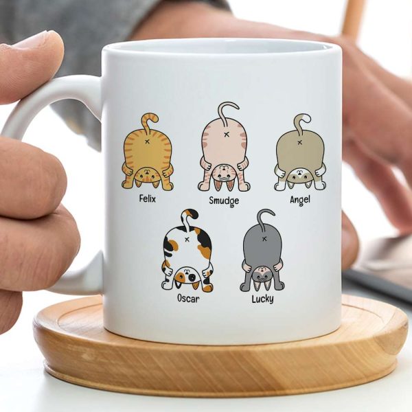 Sorry For Kissing You After Licking Our Butts, Personalized Coffee Mug, Funny Cat Dad Mug, Father's Day Gift For Cat Dad