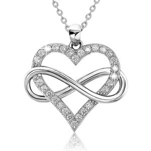 Sparkling CZ Heart Pendant Necklace for Women