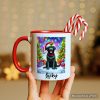 Sparkling Yuletide Black Labrador Retriever Personalized Mug, Joyful Christmas Gift with Custom Name