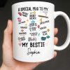 Special Mug To My Bestie Featuring Cupcake and Hearts - Personalized Custom Coffee Mug - BST471_MG