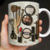 Specially Designed Makeup Lover's Mug With Lipstick And Brushes - Personalized Custom Coffee Mug - HOB006_MG