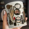 Specially Designed Makeup Lover's Mug With Lipstick And Brushes - Personalized Custom Coffee Mug - HOB006_MG