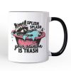 Splish Splash Your Opinion Is Trash Raccoon Personalized Mug, Humor Vintage Meme Gift with Custom Name