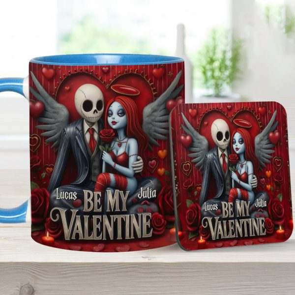 Spooky Be My Valentine - Personalized Accent Mug - Gift For Couples, Movie Fans | NL122