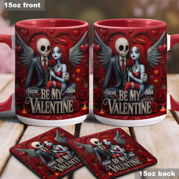 Spooky Be My Valentine - Personalized Accent Mug - Gift For Couples, Movie Fans | NL122