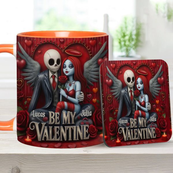 Spooky Be My Valentine - Personalized Accent Mug - Gift For Couples, Movie Fans | NL122