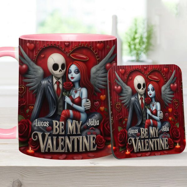 Spooky Be My Valentine - Personalized Accent Mug - Gift For Couples, Movie Fans | NL122