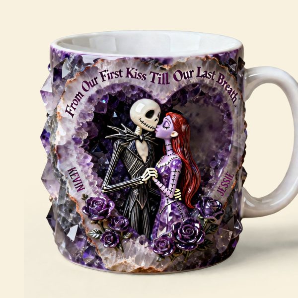 Spooky From Our First Kiss Till Our Last Breath - Personalized White Edge-To-Edge Mug - Gift For Couples, Movie Fans NL122