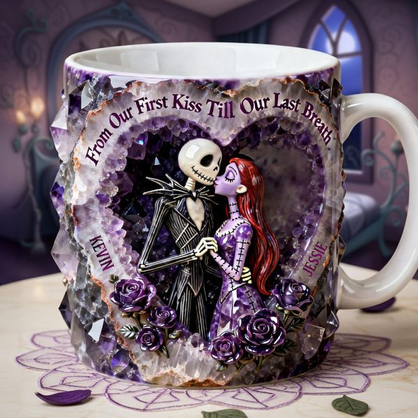 Spooky From Our First Kiss Till Our Last Breath - Personalized White Edge-To-Edge Mug - Gift For Couples, Movie Fans NL122