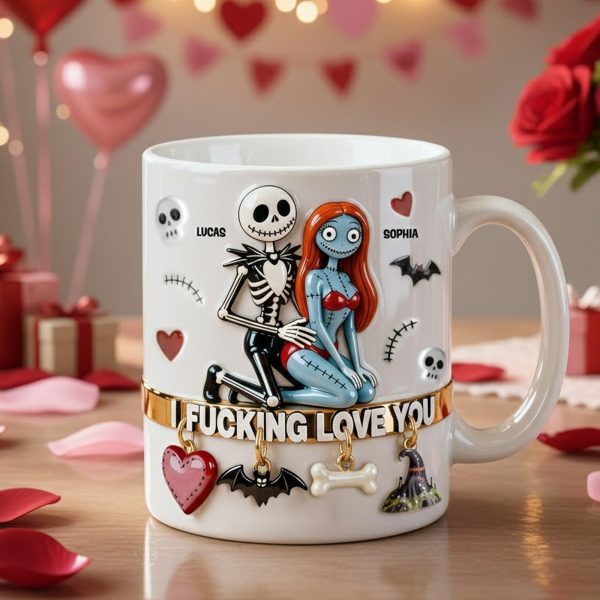 Spooky I F**king Love You - Personalized White Edge-to-Edge Mug - Gift For Couple, Fan Movies HH01