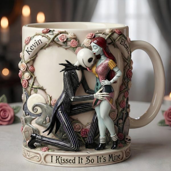Spooky I Kissed It So It's Mine - Personalized Ceramic Mug - Gift For Couples | NL122