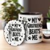 Spooky My Girlfriend Beats Me - Personalized Accent Mug - Gift For Couple, Christmas, Valentine HH01