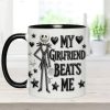 Spooky My Girlfriend Beats Me - Personalized Accent Mug - Gift For Couple, Christmas, Valentine HH01
